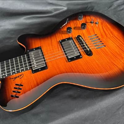 Godin LGX-SA with AA Flame Maple Top 2010s - Cognac Burst image 5