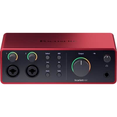 Focusrite Scarlett 4i4 USB-C Audio/MIDI Interface (4th Gen) Bundle with Studio Monitor Headphones, MXL 550/551 Microphone Ensemble Kit, Pop Filter, Mic Stand, Headphone Holder and 2x XLR Cable image 3