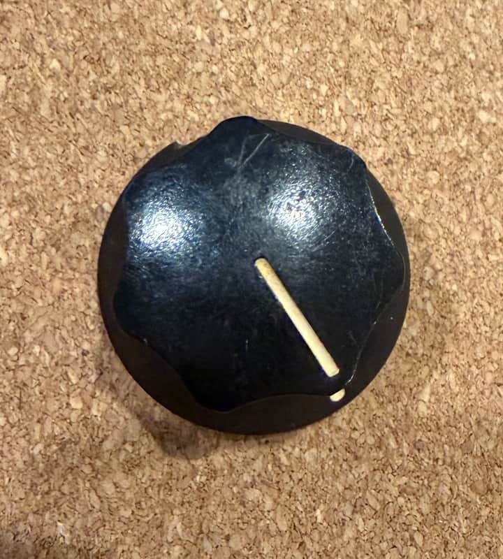 Vintage 1965 Fender Jaguar Tone Knob – Original Black Skirted Knob image 1