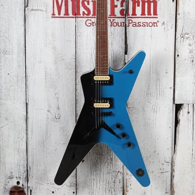 Dean ML 79 Solid Body Electric Guitar Black To Blue Fade Finish image 2
