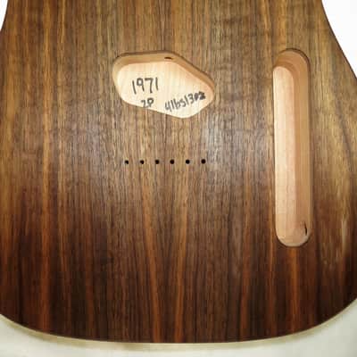 Cherry Wood \ Black Walnut Top Telecaster Tele Body 4lb 13oz 1971 image 5