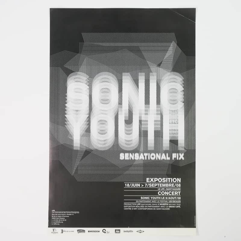 Sonic Youth and Sensational Fix 2008 French Poster #1(Black) 24"x16" Owned by Sonic Youth image 1