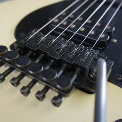 1985 ESP Japan Custom Craft House Super Strat Rare Early Pre-LTD Birdseye Maple Floyd Rose White image 13
