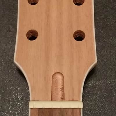 Mahogany Les Paul style bolt-on neck from GFS - binding, block inlays, angled headstock - never used image 2