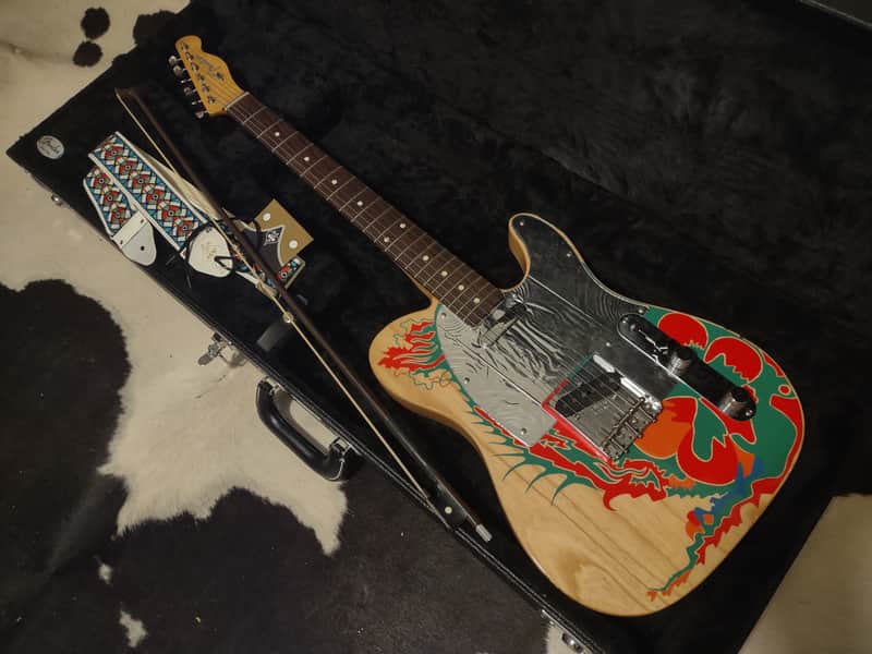 Fender Jimmy Page DRAGON Artist Series Telecaster w/Case- Violin Bow- & Ace Strap! Psychedelic!