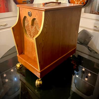 Rotary Connection 1x12/1x10 2 speaker guitar cab. 8 ohms. Vintage MCM style. Front and side firing speakers. Vintage Utah and Rola inside. Open or closed options. 2026 - Wood image 11