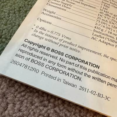 Boss LS-2 Line Selector Manual printed in Taiwan 2011 image 2