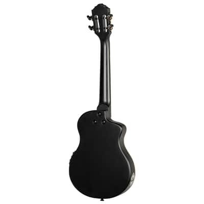 Ortega RTPS-U-SBK-L TourPlayer Series Spruce Top Mahogany Neck 4-String Tenor Electric Ukulele w/Gig Bag For Left Hand Player image 3