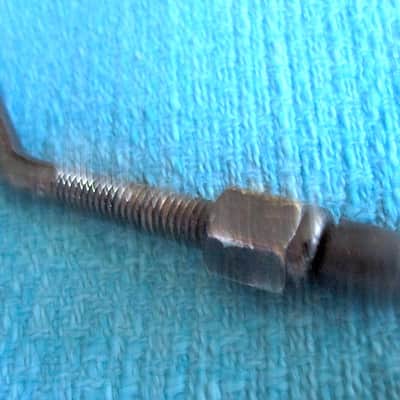 Black Bongo Lug Tension Rod J-Hook with Nut & Cap - USED image 3