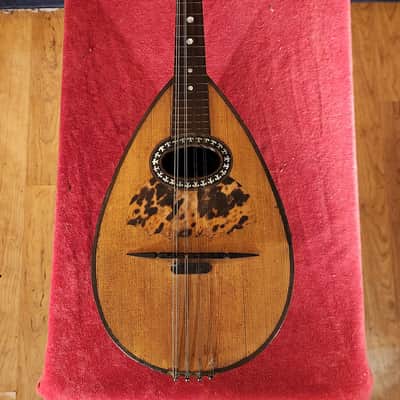 LUTHIER SPECIAL Antique 1900s Italian Mandolin Natural For Repair w/ Chipboard Case image 2