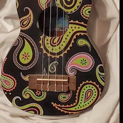 2011 Kala KA-SB PAISLEY Ukadelic Ukulele - Black Paisley Uke image 9