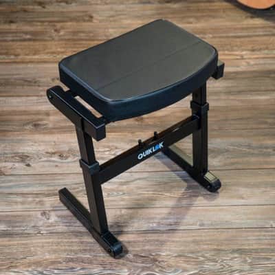 QUIK LOK - BZ7 Professional Quick-Setup Musician Stool - Heavy Duty Steel Performance Chair with 10-Second Fast Folding Frame and Thick Cushioned Seat, Portable Design for Gigging Musicians, Black image 6