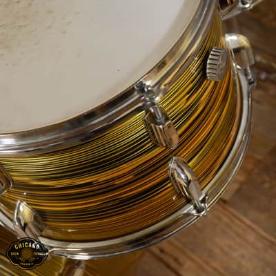 Tempro (MIJ) 12/16/20/5.5x14 4pc Kit Gold Grain Pearl Late 60s image 9