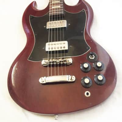 Vintage Kinor SG Electric Guitar - 1969. Made in Japan. Transparent Cherry. image 2