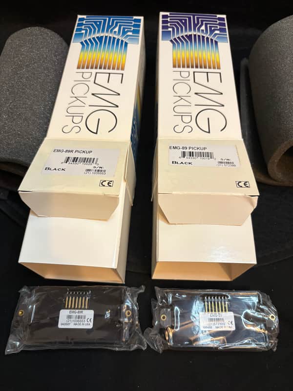 EMG 89 & 89R Active Pickup Set - Black Calibrated Bridge & Neck Pair (Open Box / Mint Sealed Pickups)