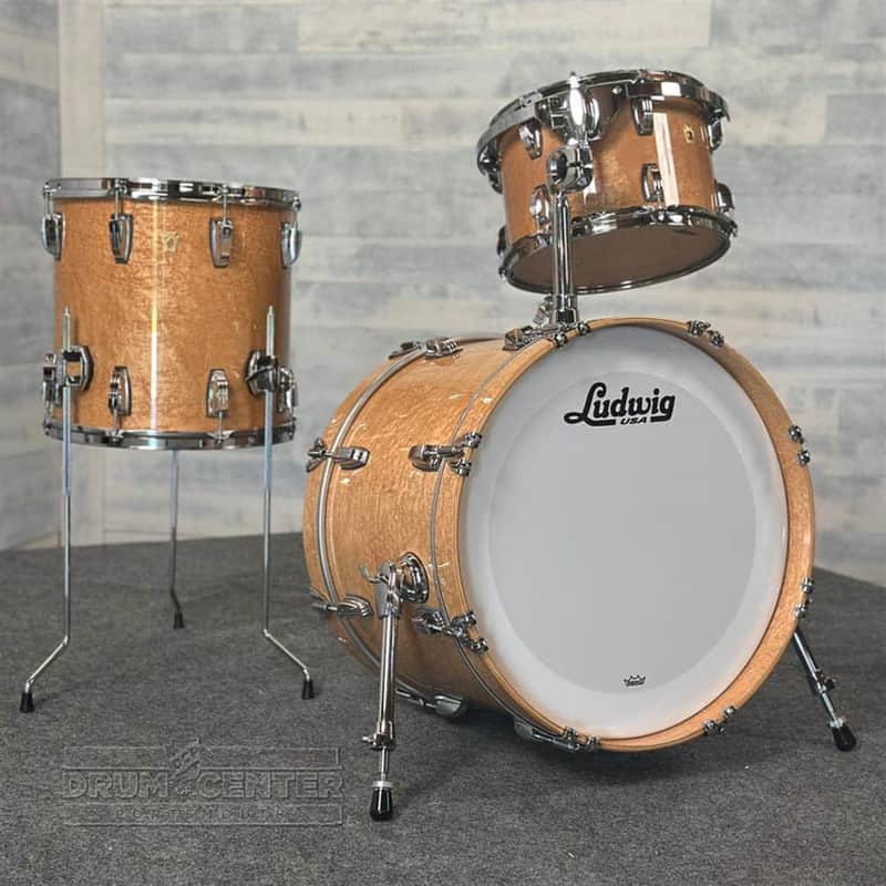 Ludwig Legacy Maple Exotic 3pc Drum Set 20/12/14 Birdseye Maple image 1