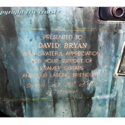 1988 Kramer Bon Jovi New Jersey cover Knapp graphic guitar. Owned by band member David Bryan image 2