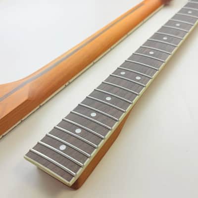 Roasted Maple Telecaster Style Guitar Neck, 22 Frets, Rosewood Fingerboard image 7