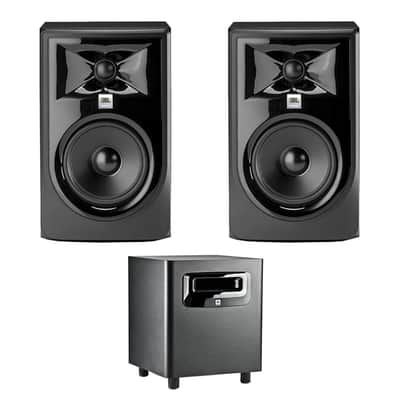 2x JBL 305P MkII 5" Active Speaker Powered Monitor Pair + LSR310S Subwoofer Sub image 1