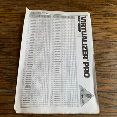 BEHRINGER DSP1000P VIRTUALIZER PRO MANUAL/ TECHNICAL BOOKLET-  MAKE OFFER! image 3