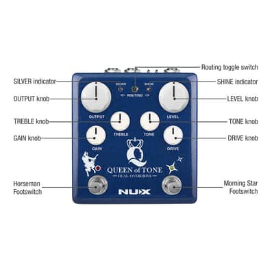 NUX Queen of Tone NDO-6 Dual Overdrive Pedal - Horseman & Morning Star image 2