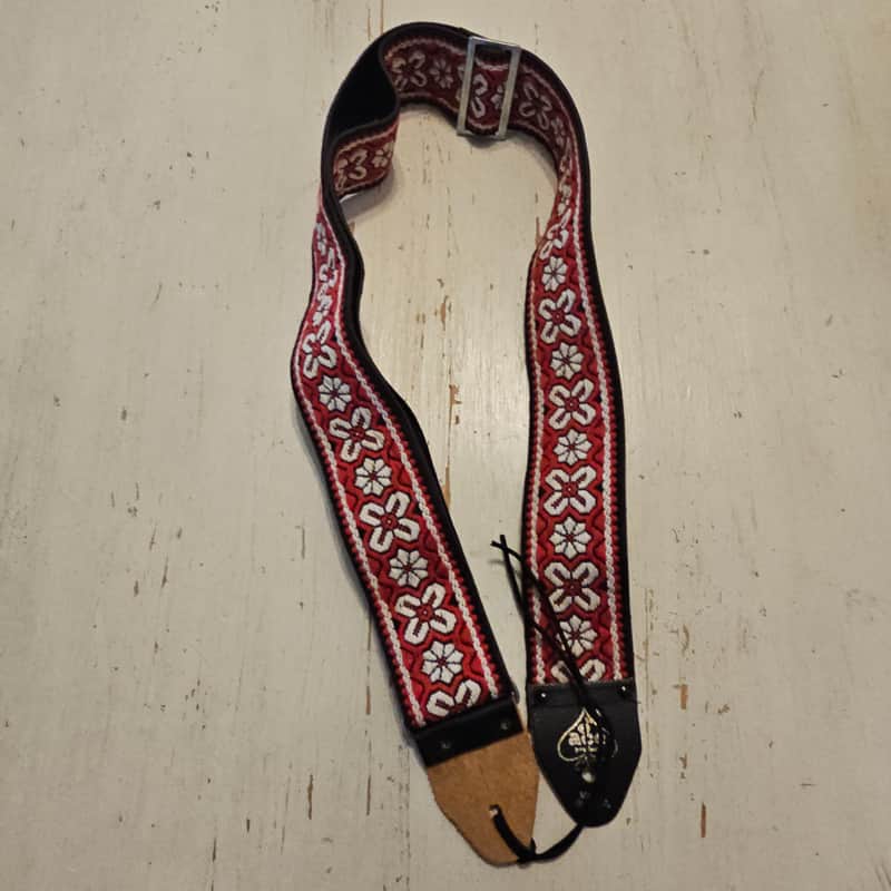ACE Vintage Guitar Strap Red & White image 1