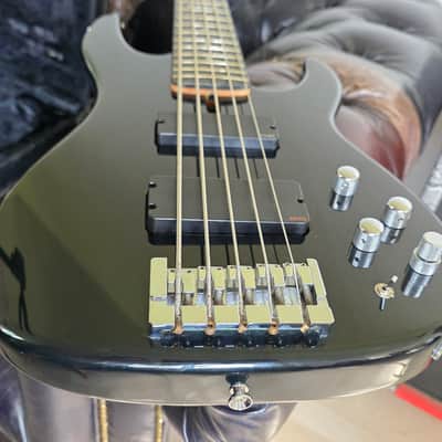 ESP Surveyor II 5 String Bass Black Ash Body EMG Music Man Stingray Pickup Active EQ Coil Tap for Precision Jazz PJ Tones MIJ Japan image 22