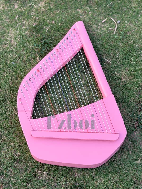 22 String Pink Lute Lyre Harp – Portable Celtic Folk Harp for Beginners, Meditation & Sound Healing image 1
