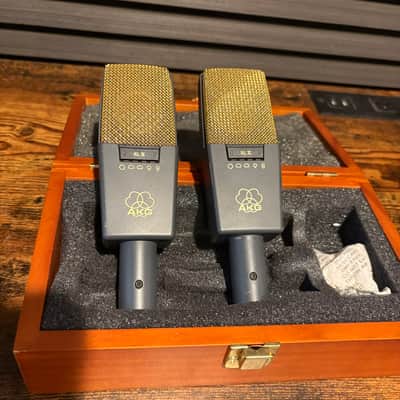 Matched Pair of AKG C 414 B XL II - Charcoal, Black & Gold with Box and Shock Mounts image 5