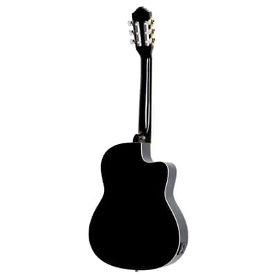Ortega RCE145LBK Solid Spruce Top Mahogany Neck Cutaway Nylon 6-String Classical Acoustic-Electric Guitar w/Gig Bag For Left Hand Player image 3