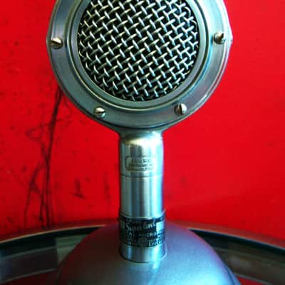 Vintage RARE 1940's Shure 70ST crystal microphone satin chrome w Shure S-36 stand 55 55S image 6