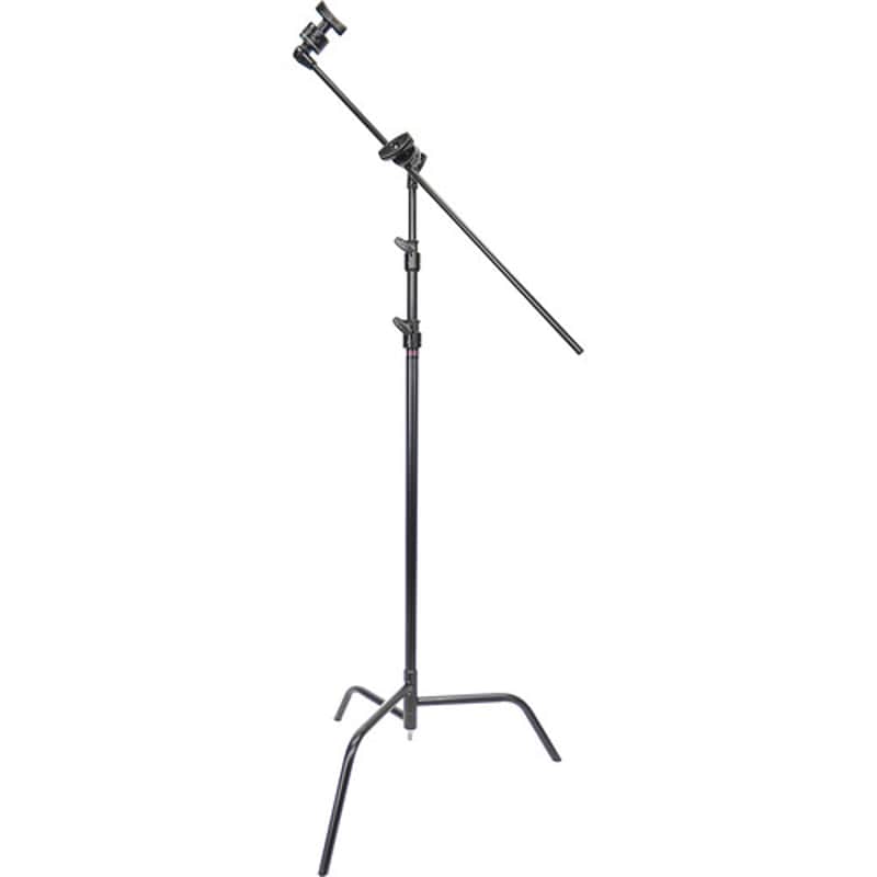 Matthews B339764 40" C-Stand with Spring-Loaded Base, Grip Head, & Arm Kit (10.5', Black) image 1