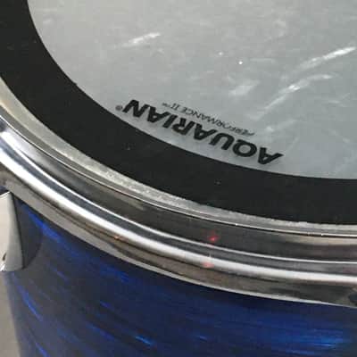 Custom Built Vintage 11x13” Power Tom Drum New Blue Oyster Pearl Wrap Chrome Lugs Aquarian Restored in USA image 5