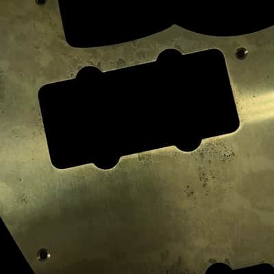 Jazzmaster Pickguard Scratchplate - NO Upper Controls / Rhythm Circuit - USA 60s Vintage - Aged Brass - Made-to-Order image 10