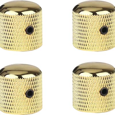 4Pcs Metal Guitar Knobs for Fender Telecaster & Gibson Les Paul, Volume Tone Control Knobs with Allen Keys & Screws - Chrome-Plated Replacement Parts for Electric Bass & Guitars (Gold) image 1