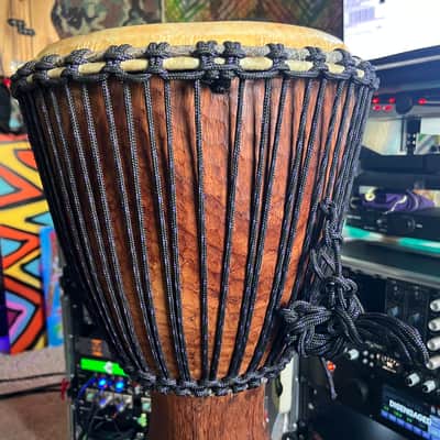 Iroko wood from Ivory Coast Djembe Drum and Remo Case 12”head 7” port Remo case included - Natural image 4