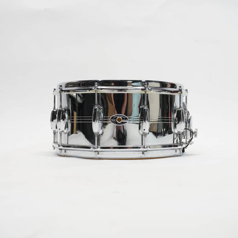 1970s Slingerland SOUND KING GENE KRUPA COB 14″ SNARE DRUM Chrome