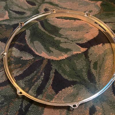 Fly By Night? Brass Die Cast Hoop 14” - 8 Lug - Resonant Side (Bottom) - Brass - Drumhead included image 6