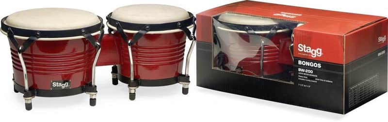 Stagg Model BW-200-CH Cherry 7.5-Inch & 6.5-Inch Latin Wood Bongo Hand Drums image 1