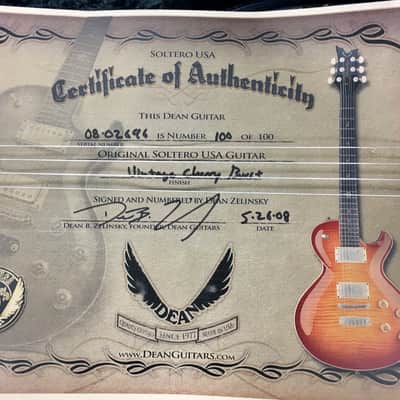 Dean Soltero USA Custom Shop Signed by Dean Zelinsky image 9