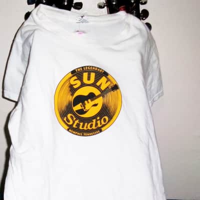 sun studio the legendary memphis tennessee logo M woman tee - elvis johnny cash scotty moore rock a billy country pop image 2