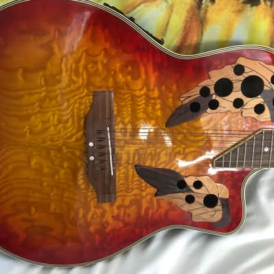 New York Pro Ovation Copy Acoustic Electric Guitar NICE image 2