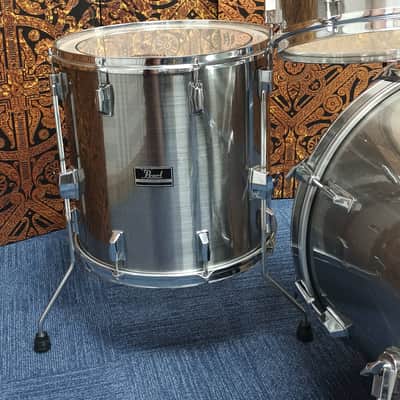 1990s Pearl Export Shell Pack in Brushed Steel – 22″,12″,13″ & 16″ image 8