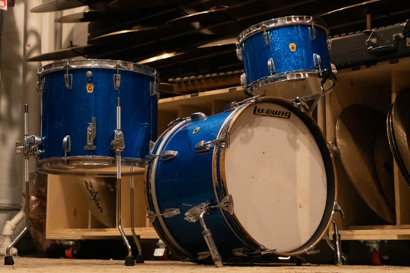 Ludwig 12/15/18" Mixed Era Drum Set - 1960s Blue Sparkle image 1