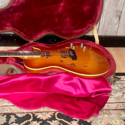 Rare 2002 Bunker BAT 375 Semi Hollow Cutaway Electric Guitar, Amberburst Finish   Pro Setup Includes very Nice Gibson Case ! image 20