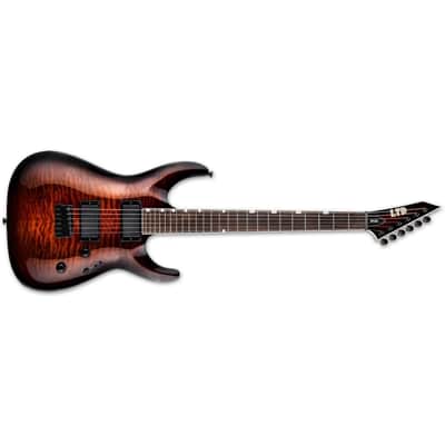ESP LTD MH-200HT/QM Guitar - Dark Brown Sunburst image 3