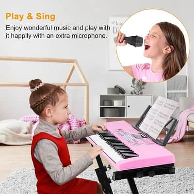 Cxxss 61 Keys Digital Music Electronic Keyboard Electric Musical Piano Instrument Kids Learning Keyboard - Pink image 16