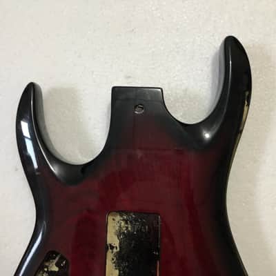 Red Burst HSH Double Cutaway Guitar Body image 3
