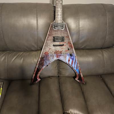 Dean Michael Amott Tyrant Battle Axe RARE Dave Mustaine flying V *UPGRADES Seymour Duncan black winter pickups image 21