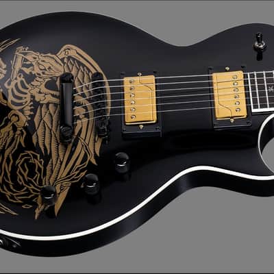 SPECIAL-ORDER! LTD WILL ADLER SIGNATURE WA-WARBIRD GUITAR / BLACK + GRAPHIC image 1